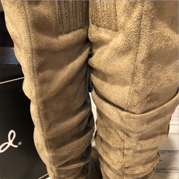 HOST PICK! Suede Round Toe Slouchy Knee High Boots - Picture 2 of 5